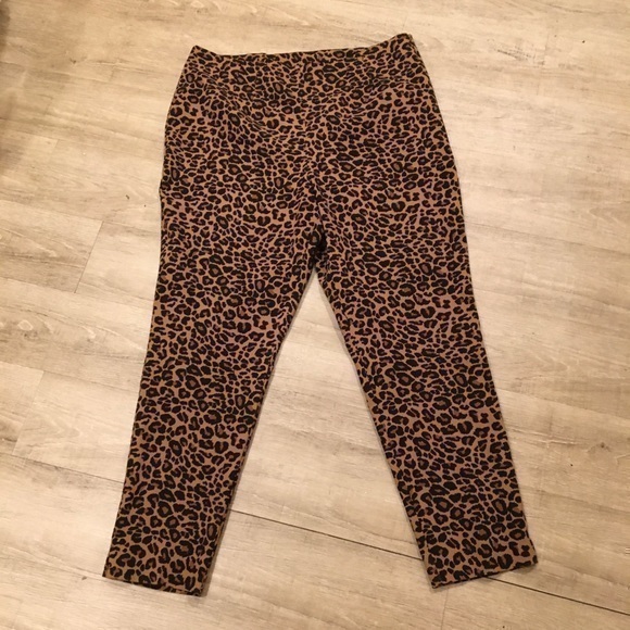 NWOT Time and Tru Leopard Animal Print Stretch Skinny Dress Pants Size 20 - Picture 1 of 6
